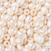 100pcs Natural Seashell Oval Pearl Beads for jewelry making bracelet necklace accessories 7~10x7~8mm  Hole: 1.8mm F60 Beads