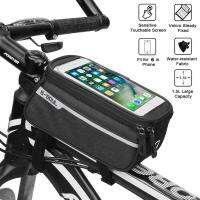 B-SOUL Waterproof MTB Road Bike Front Tube Bag 6inch Phone Touch Screen Saddle Mobile Phone With Headphone hole Bike Accessories