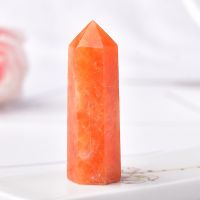 1pc Natural Crystal Point Sunstone Energy Stone Reiki Obelisk Raw Crystals Quartz Tower Orange Wand Home Decor Christmas Gift