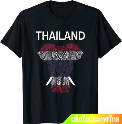 [มีสินค้า]เสื้อยืดโอเวอร์ไซส์ช้างไทย มีคุณธรรมสูง เป็นมงคล ให้เกียรติ ศักดิ์สิทธิ์ Thailand Elephant T-Shirt Thailand Souvenir Flag Shirt T-Shirt คอกลม แฟชั่น ผ้าฝ้ายแท้ เสื้อยืด ผ้าฝ้ายแท้รองรับการปรับแต่ง