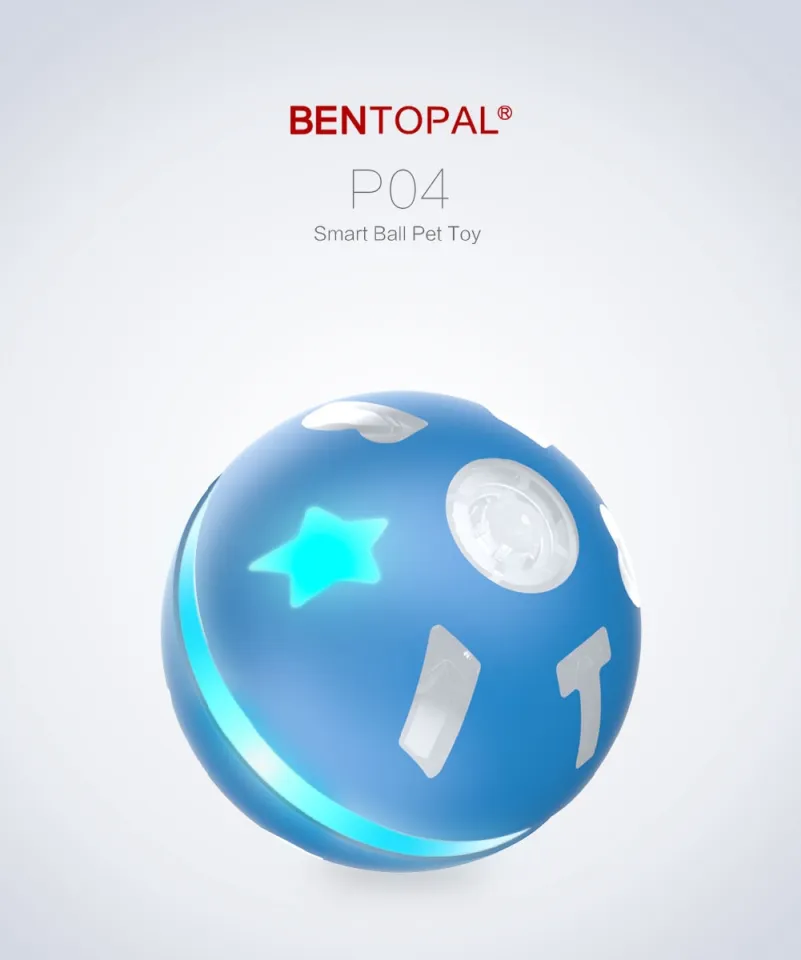 BENTOPAL Interactive Dog Toy Wicked Ball for Indoor Cats/Dogs with Motion  Activated/USB Rechargeable Blue