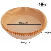 50PCS 9.5in Microwave Roasting For Size Parchment Paper Oil-proof Liners Fryer Air Disposable