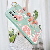 Kingsons สายรัดข้อมือสำหรับ Huawei Nova 6 Nova 7 7I 7 Pro 7 SE Nova 8 8สายโปรสายรัดข้อมือกระต่ายส้มโอเคสโทรศัพท์ขอบสี่เหลี่ยมของเหลวเคสซิลิโคนเคสป้องกันแรงกระเทือน