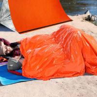 First Aid Sleeping Bag Insulation Blanket Orange PE Aluminum Coating Camping Survival Emergency Single Sleeping Bag