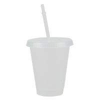 1/5PCS Reusable Tumblers Ice Cold Drink Cups Coffee Juice Tea Cup Drinkware Smoothie Plastic Iced Tumbler Travel Mug With Straw