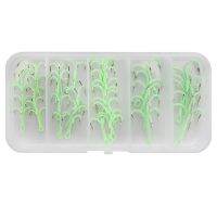 40PCS/Lot Luminous Fishing Hooks Fishhooks Fishing Supplies Lures Glow in Night 2 4 6 8 10 Fishing Accessories