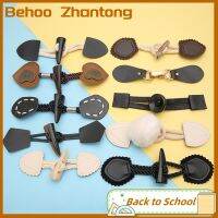 Behoo 2Pcs Wood Leather Horn Toggle Button Craft Coat Buttons อุปกรณ์เย็บผ้า DIY