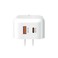 WK WP-U117 20W Type-C / USB-C + USB ชาร์จเร็ว,อะแดปเตอร์ชาร์จไฟสำหรับเดินทางพร้อมไฟปลั๊ก US