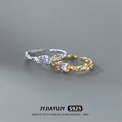 JYJIAYUJY แหวน S925เงินสเตอร์ลิงทั้งหมด100% เพทาย4มม. มี2สีคุณภาพสูงแฟชั่นแพ้ง่ายของขวัญใช้ประจำวัน R062