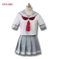 Japanese Anime Love Live Sunshine Cosplay Costume Takami Chika Girls Sailor Uniforms Love Live Aqours School Uniforms