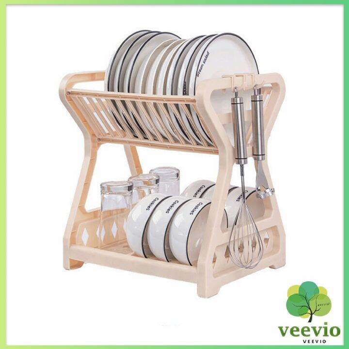ชั้นวางจานอเนกประสงค์-ชั้นวางจาน-พลาสติก-ย้ายง่าย-drain-bowl-rack-สปอตสินค้า-veevio