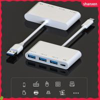 ตัวแปลงโทรศัพท์มือถือ SHANXEN เครื่องขยายสัญญาณรับส่งข้อมูล Type-C USB 3.0อะแดปเตอร์ OTG