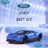 WELLY 1:36 2017 Ford GT Sports Car Vehicle Diecast Model Car Pull Back Alloy Metal Toy Car for Kids Gifts Collection B70