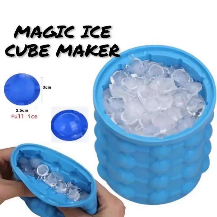 Magic Ice Cube Maker ถาดยางซิลิโคนแม่พิมพ์ประหยัดถังน้ำแข็งคอนเทนเนอร์