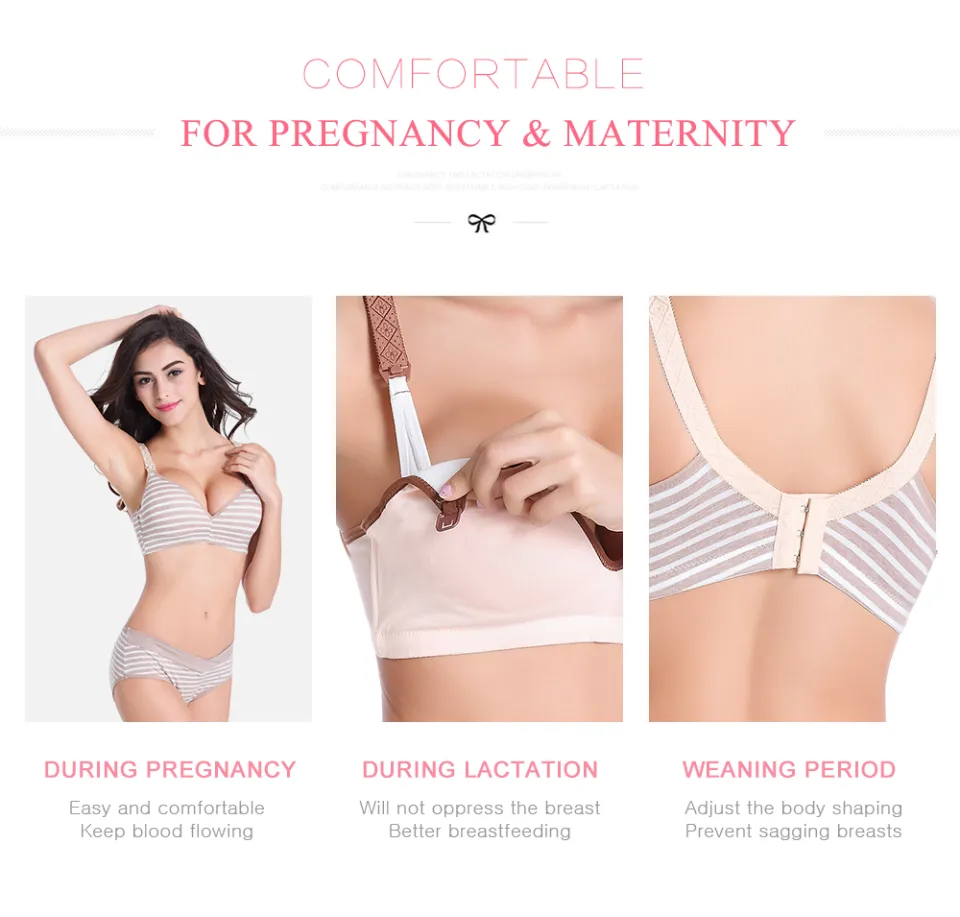 Cotton Maternity Nursing Bras Set Pregnant Breastfeeding Pregnancy Women  Underwear Breast Feeding Bra