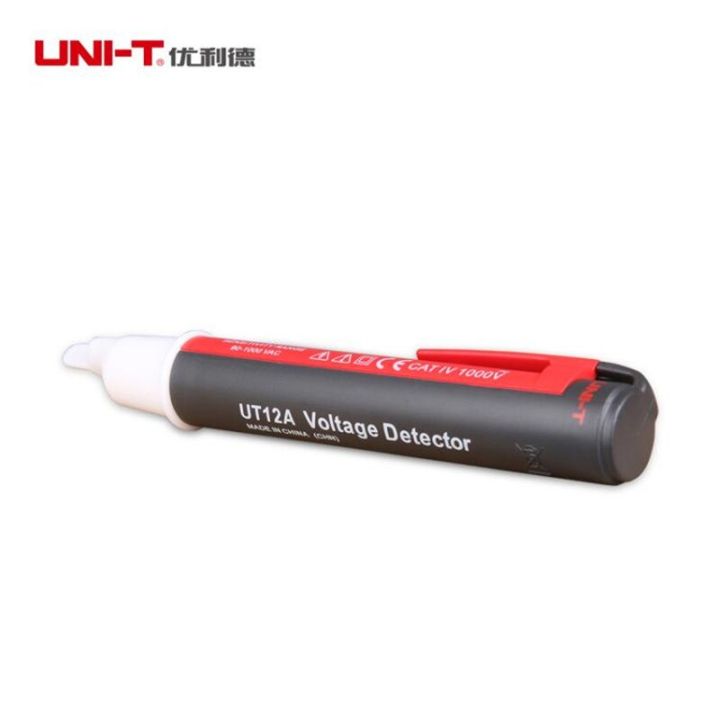 UNI-T UT12A Non-Contact ดินสอทดสอบความเหนี่ยวนำไฟฟ้าอุปกรณ์ตรวจกระแสไฟ AC 90V-1000V