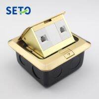 SeTo Pop-up Type Floor Socket Double Ports RJ11 Cat3 Telephone Socket Wall Plate Keystone Floor Receptacle