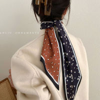 【cw】 Womens Silk Scarf Versatile Spring and Autumn Fashionable Small Long Korean Small Scarf Hair Band R French Scarf Headdress ！