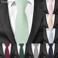 ☇ Cotton Neck Ties for Men Casual Suits Skinny Tie Gravatas Solid Black Mens Neckties For Business 6 cm Width Wedding Men Ties