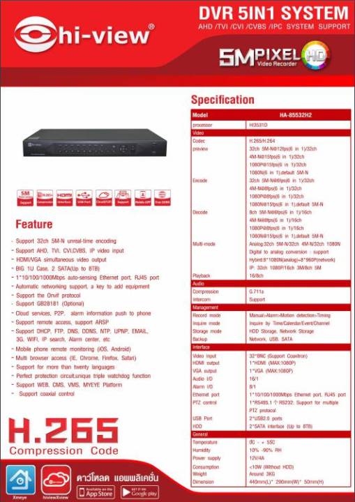 hi-view-dvr-5in1เครื่องบันทึก-32-ch-รุ่น-ha-85532h2