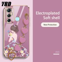 เคสโทรศัพท์สายรัดข้อมือรัก YBD สำหรับ Infinix Hot 11S NFC X6812 X6812B X662 X622B X689F ลวดลายช่อดอกไม้น่ารักผู้หญิงปลอกซิลิโคนนุ่มบูติกล่าสุด