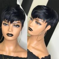 Short Human Hair Wigs Highlight P1B/30 Pixie Cut Straight Brazilian Hair For Black Cheap Rebecca Machine Made Wig Blonde 613 [ Hot sell ] TOY CENTER