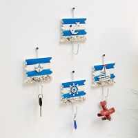 Mediterranean Style 1 Pc Wooden Hook Room Decor Wall Keychain Coat Hook Home Decoration Solid Wood Hook Hanger Home Accessories Picture Hangers Hooks