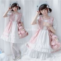 【Flash Sales เดรสโลลิต้าแขนสั้น College Princess Daily Loli Dress