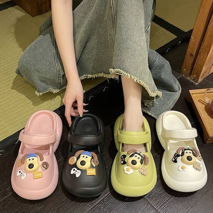 july-2023-new-baotou-sandals-and-slippers-girls-summer-indoor-non-slip-thick-bottom-cute-cartoon-dog-women