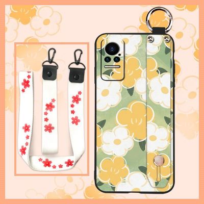 Wrist Strap cute Phone Case For Xiaomi Civi 5G/Civi 1S Original sunflower Durable painting flowers armor case Silicone