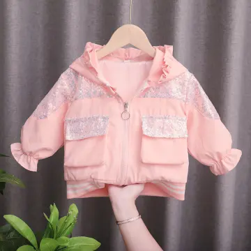 Kids Girls Sequins Denim Jacket Glitter Fashion Trench Coat Jeans Cowboy  Jacket | eBay