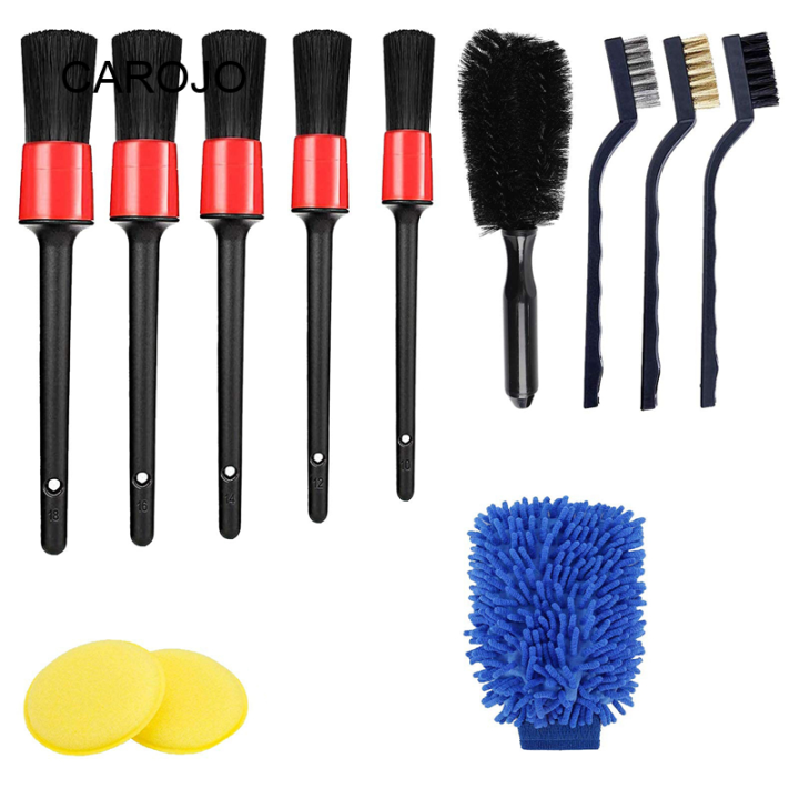 12Pcs Car Wash Cleaning Detailing Brush Tool Kit Car Aircon Vent Brush ...