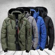 Vịt trắng áo khoác nam dày Áo khoác lông vũ tuyết parkas nam ấm áp trùm