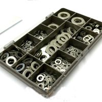 400pcs M3 M4 M5 M6 M8 M10 M12Stainless Steel Washer Plain Washer Kit Screw Fastener Hardware Assortment Accessories Nails Screws  Fasteners