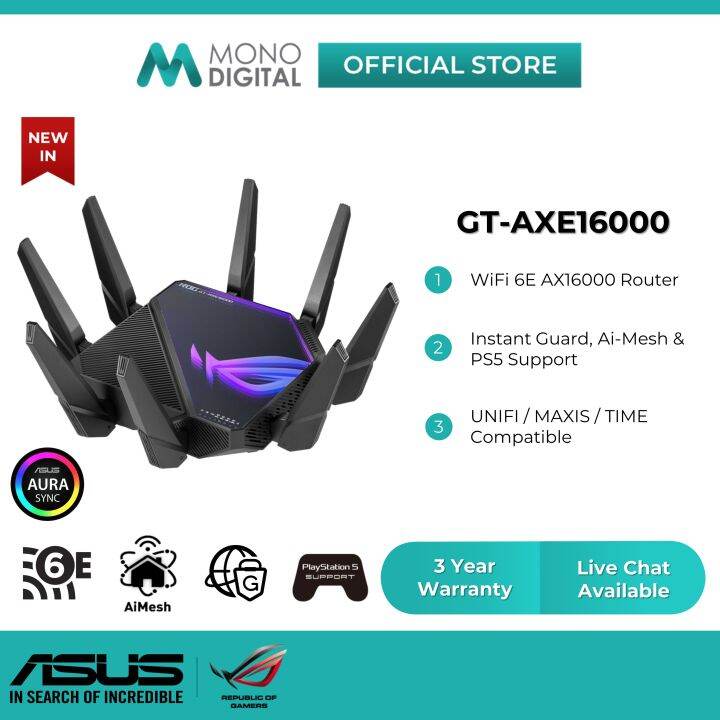 ASUS ROG Rapture GTAXE16000 / GTAXE11000 QuadBand WiFi 6E AiMesh