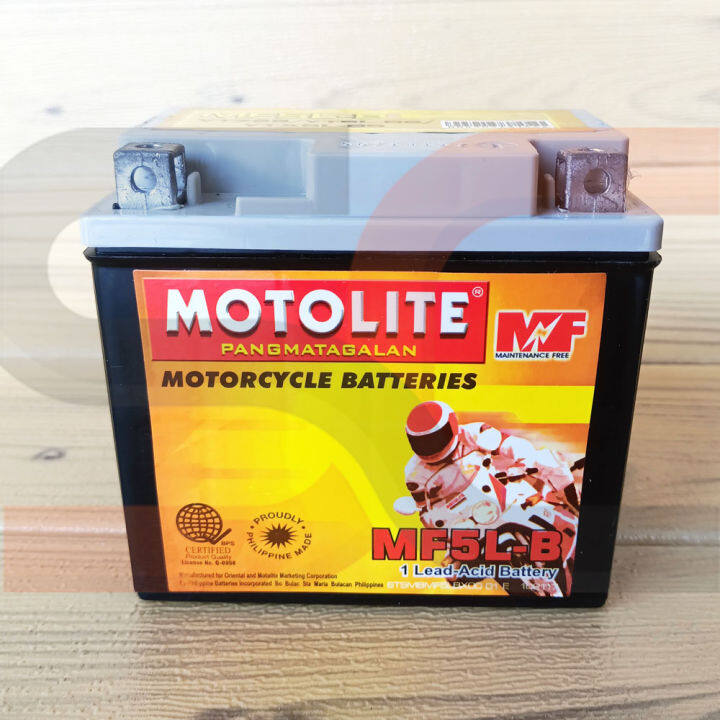 Motolite MF5L-B Maintenance Free Motorcycle Battery ( YTZ6S YT5L-BS ...