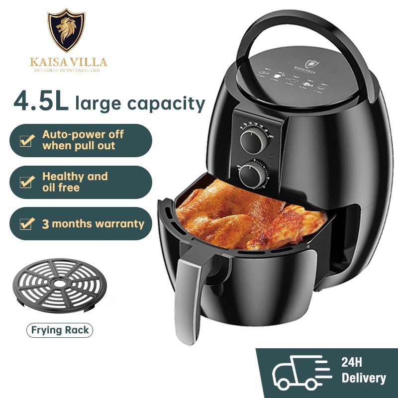 Oilless Air Fryer Healthy Smokeless Low-Fat Non-stick Cooker 1400W 4L