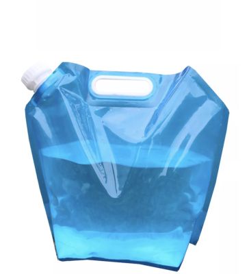 Foldable water bag ถุงใส่น้ำพกพา ขนาด 5L ถุงใส่น้ำ  ถุงน้ำแคมปิ้ง ขนาด 5 ลิตร  ถุงใส่น้ำแคมป์ ถุงใส่น้ำเดินทาง ถุงใส่น้ำในรถ พับเก็บได้