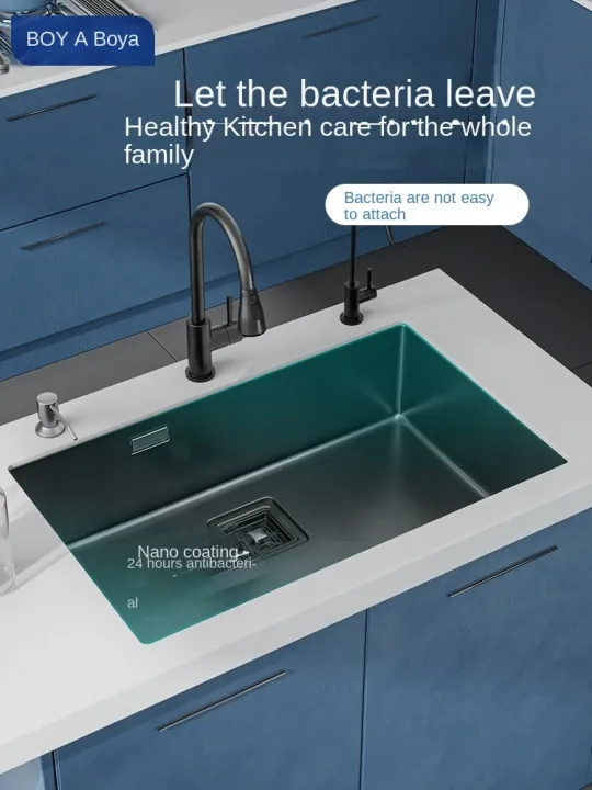 Stainless Steel Nano Sink Hand Dishwashing Basin Pool Large Single