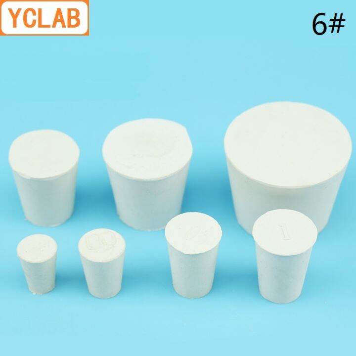 YCLAB 6 Rubber Stopper White for Glass Upper Diameter 3m * Lower