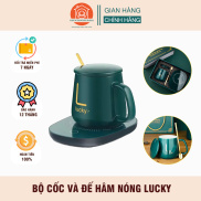 Đế hâm nóng đồ uống LUCKY kèm ly cốc sứ + tặng thìa và hộp sang trọng