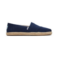 TOMS รองเท้าลำลองผู้หญิง สลิปออน รุ่น Alpargata Rope Navy Recycled Cotton Slubby Woven (CB) รองเท้าลิขสิทธิ์แท้