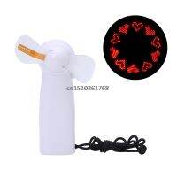 Portable Handheld Mini LED Flashing Fan Super Mute Battery Operated For Cooling 4XFB