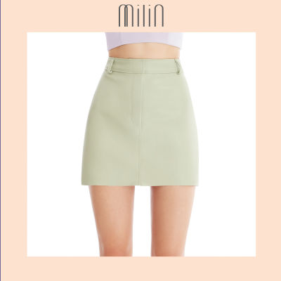 [MILIN] High-waisted faux leather skirt กระโปรงเอวสูงหนังเทียม / Day to Day Skirt