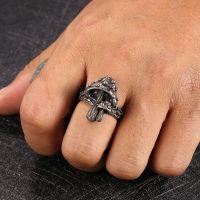 Vintage Punk Mushroom Ring For Women Man Rock Metal Plant Open Ring Street Hip Hop Cool Man Jewelry Rings