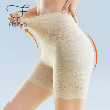 Flarixa 3 In 1 Waist Trainer High Waist Seamless Women's Panties Boxer Flat Belly  Slimming Underwear Body Shaping Safety Shorts
