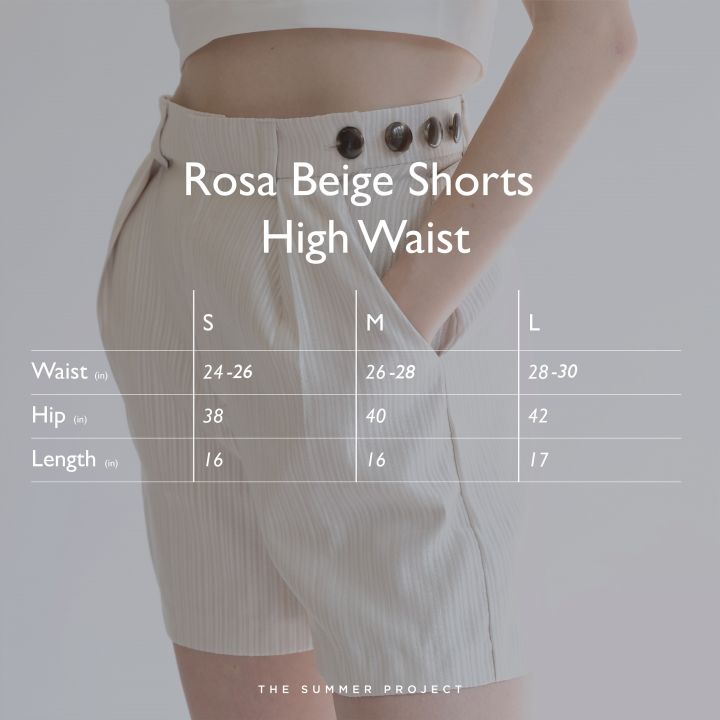 rosa-beige-shorts-the-summer-project-กางเกงขาสั้นเอวสูง-กางเกงสีเบจ