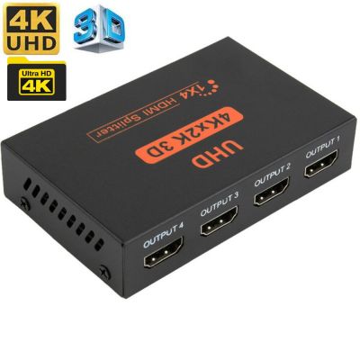 ตัวแยกที่เข้ากันได้กับพอร์ต HDMI 4ตัว1X4ตัวกระจายที่เข้ากันได้กับ HDMI 1อินพุต4เอาต์พุต4K 30Hz สำหรับ HDTV เครื่องเล่นดีวีดี PS4ฯลฯ