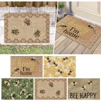 Bee Festival Outdoor Doormat Front Door Mat Waterproof Entrance Doormat Indoor Mat Non Slip Blanket Throw Soft under Bed Rug