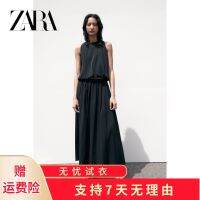 ZARAˉ 4437114 800ฤดูร้อนใหม่โจ๊กเกอร์สีดำหลวมกระโปรงเอวสูงของผู้หญิงจีบตกแต่ง